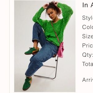 Free People Vibrant Green Women's Sweater
